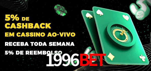 Promoções do cassino ao Vivo 1996BET